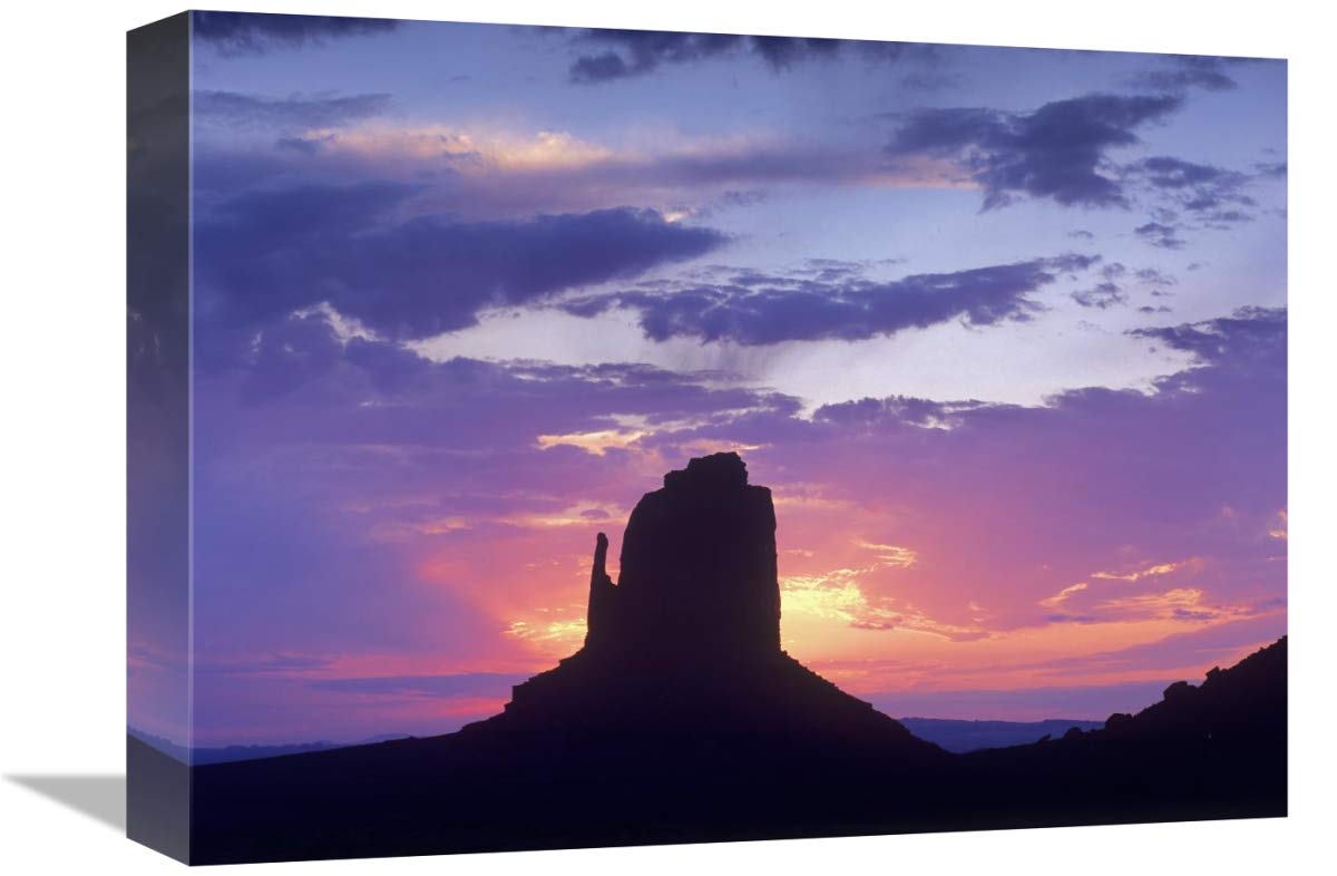 East and West Mittens, buttes at sunrise, Monument Valley, Arizona-Canvas Art-16x12”