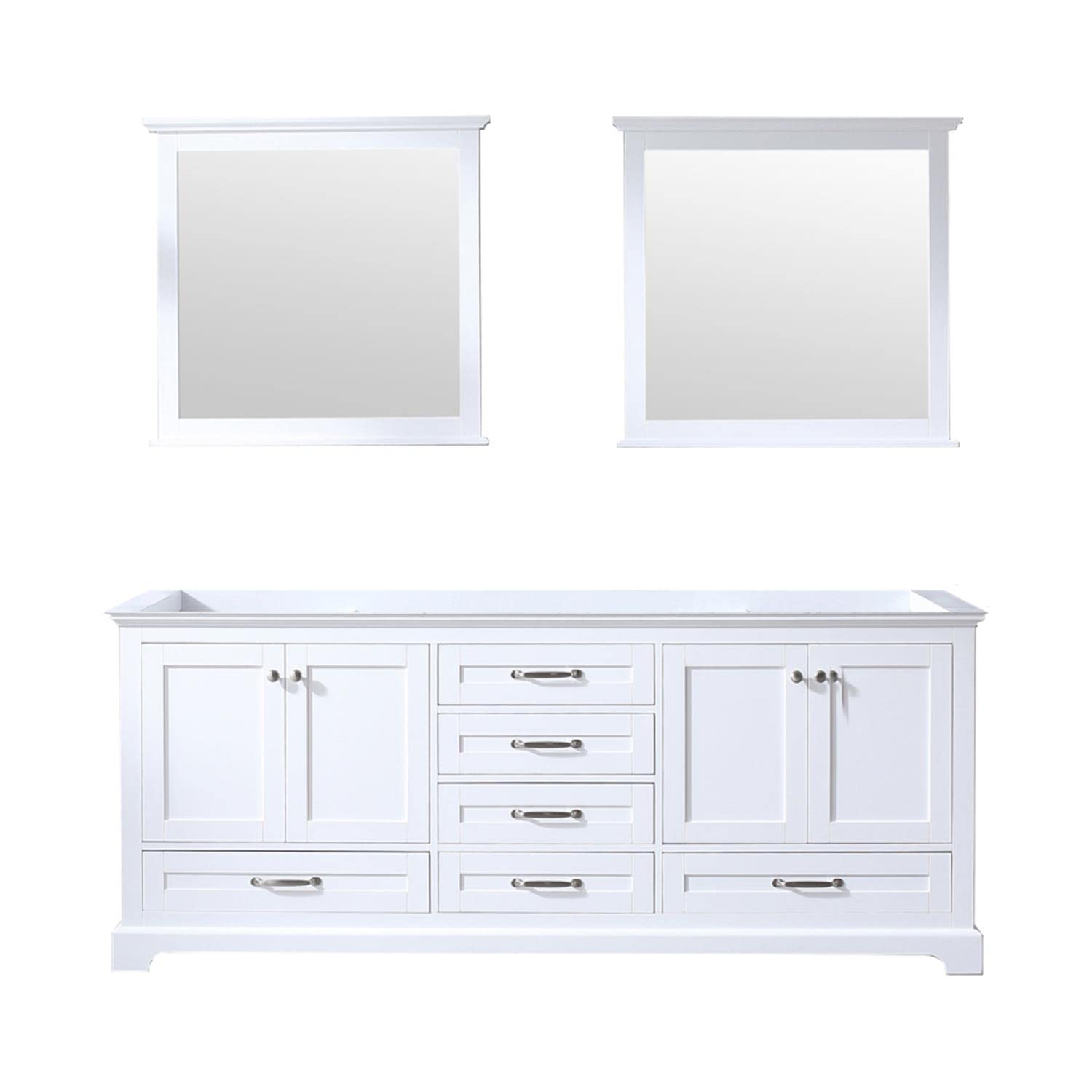 White Double Bath Vanity 80 in. W x 22 in. D, and 30 in. Mirrors