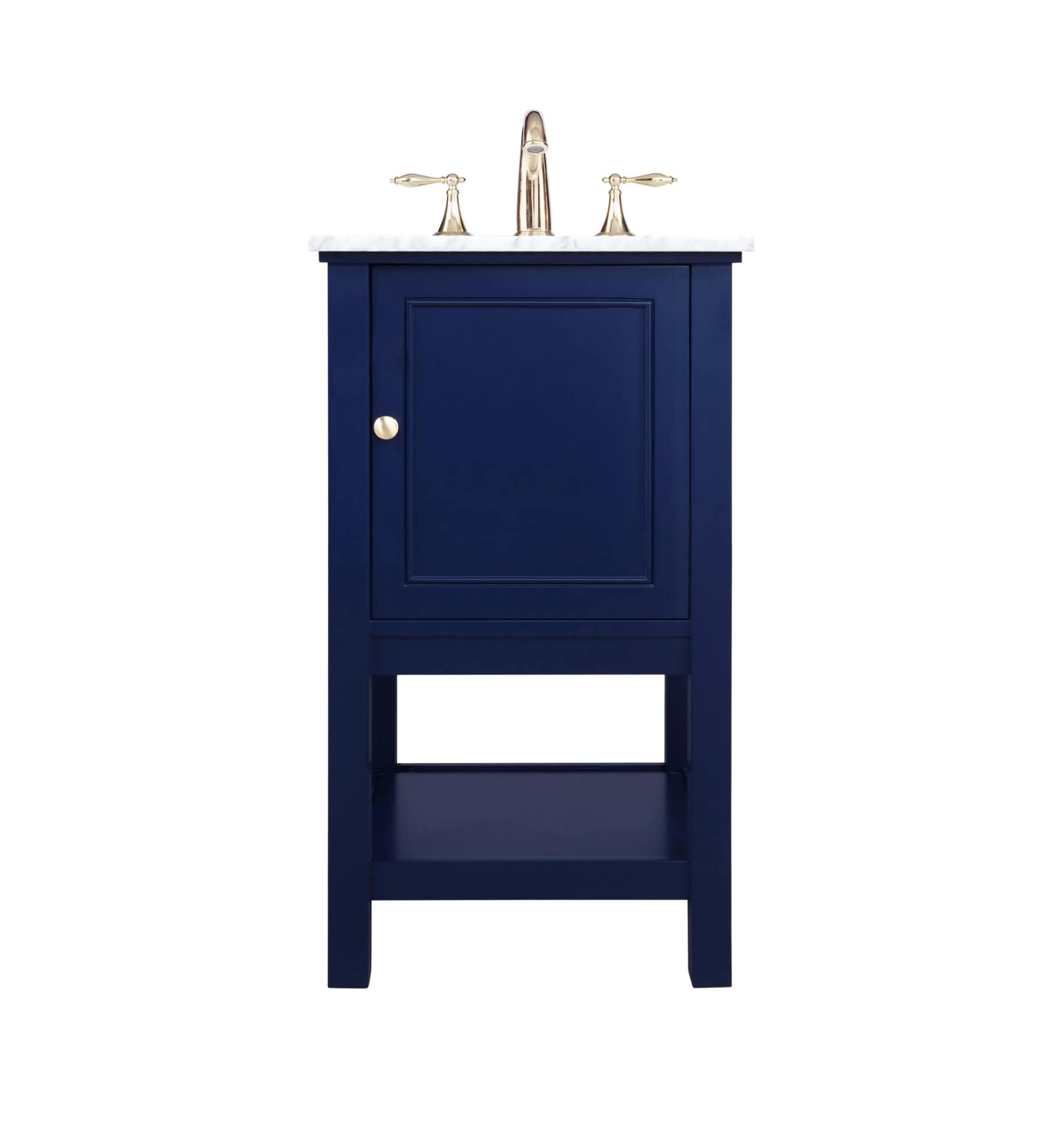 Elegant Decor Metropolis 19' Metal And Mdf Single Bathroom Vanity In Blue