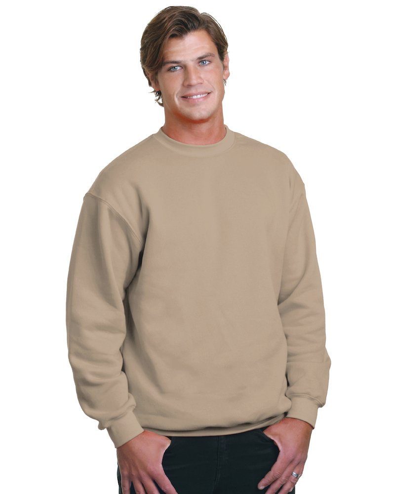 Bayside USA-Made Crewneck Sweatshirt - Sand, S