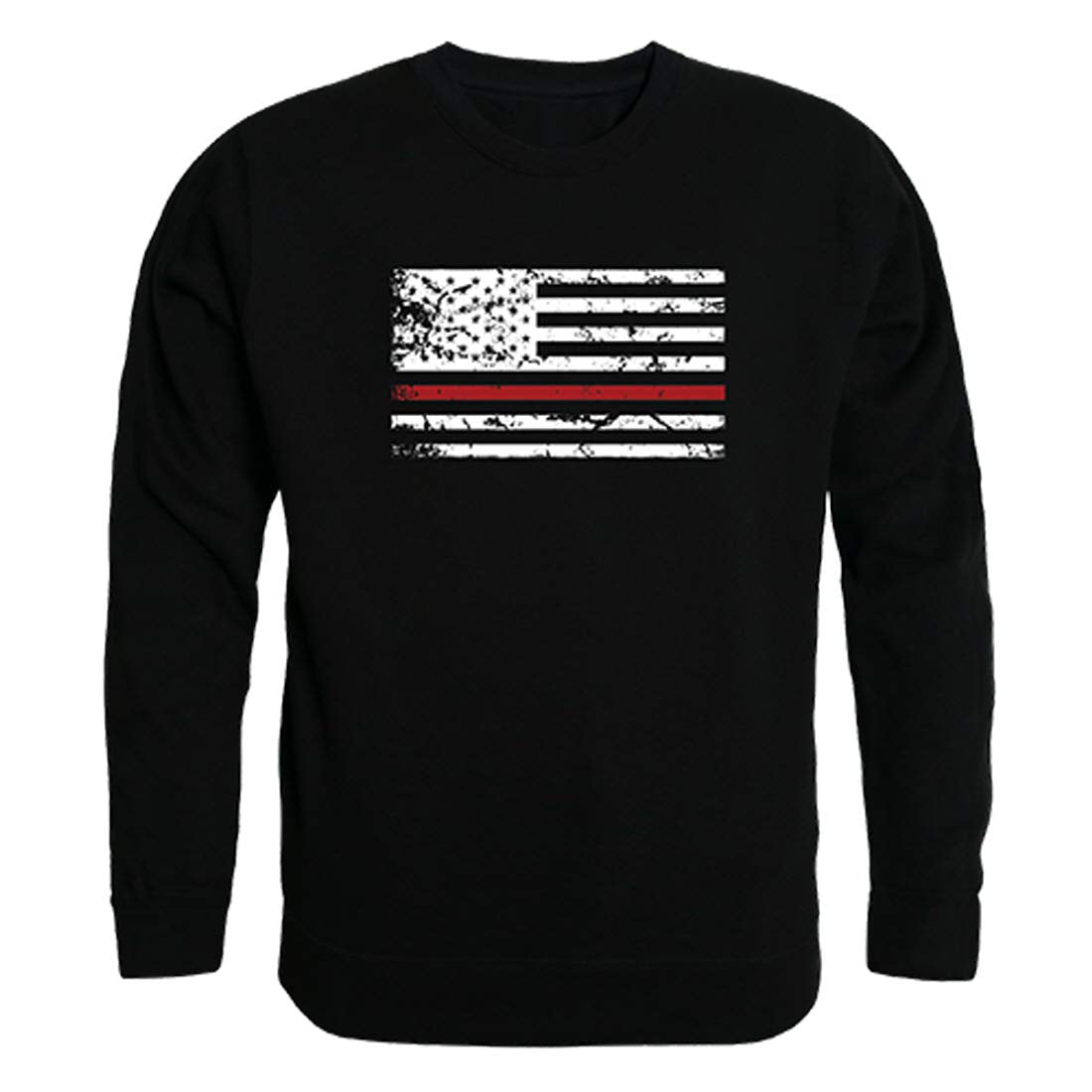 Graphic Crewneck, Thin Red Line, Black, S