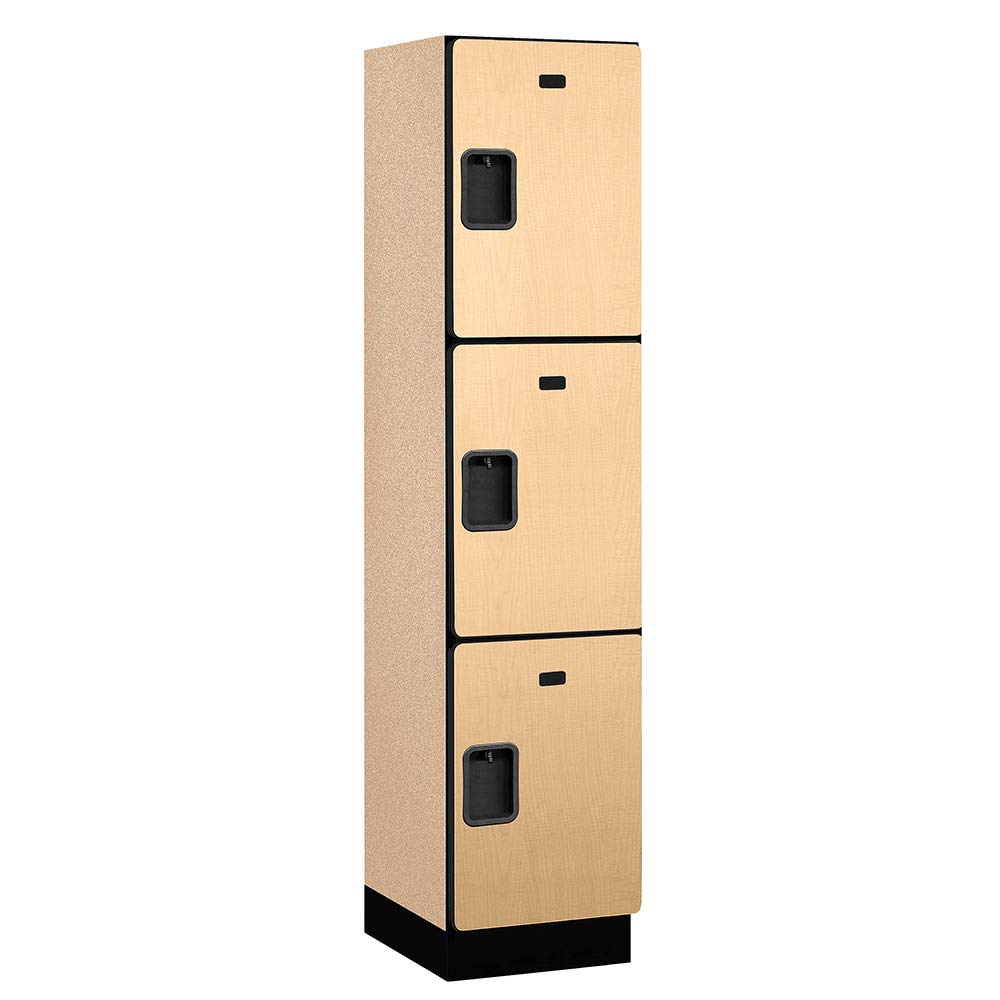 18 Wide Triple Tier Designer Wood Locker - 1 Wide - 6 Feet High - 18 Inches Deep - Maple