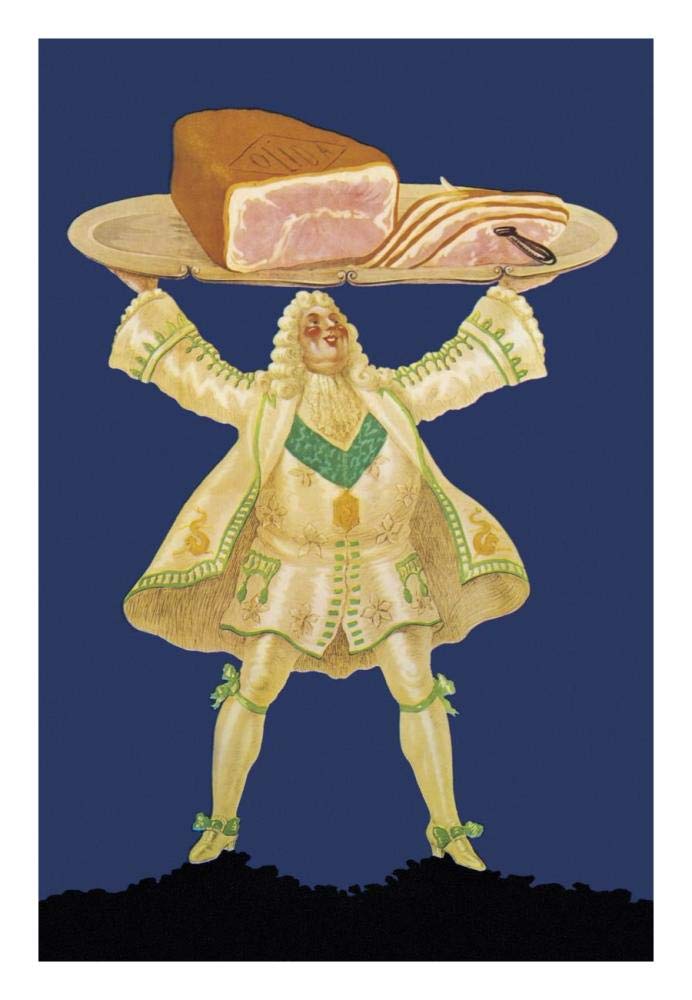 Pigs and Pork: Ham Platter-Paper Art-18x26”