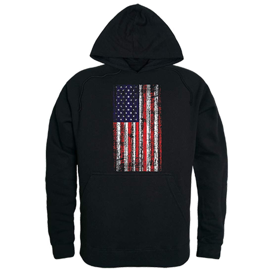 Graphic Pullover,Distressed Flag, Black, S