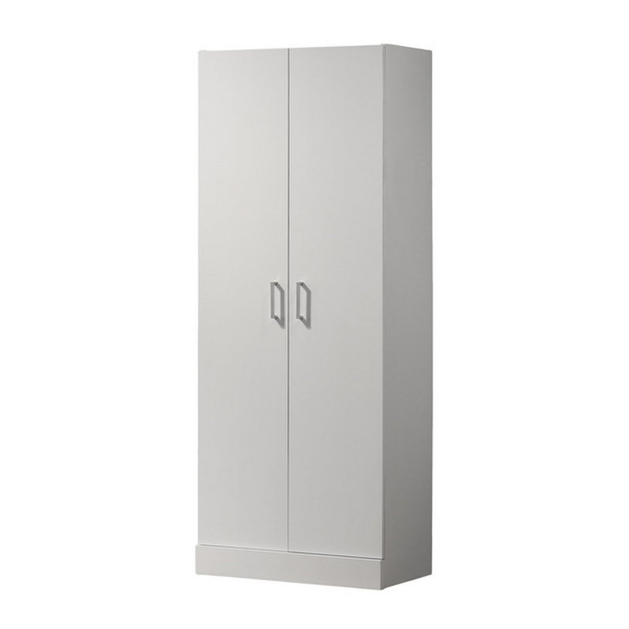 60 Inch Double Door Tall Storage Cabinet with 3 Inner Shelves, Modern White
