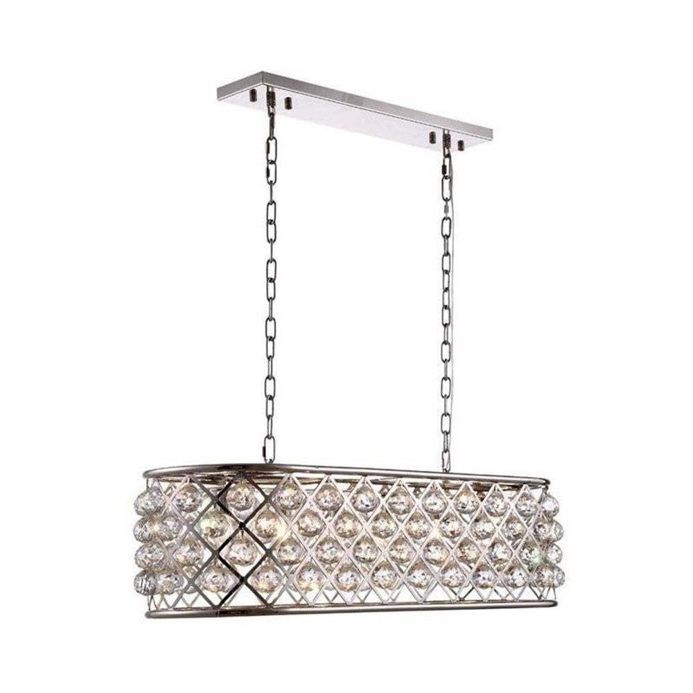 Madison 6 light polished Nickel Chandelier Clear Royal Cut Crystal