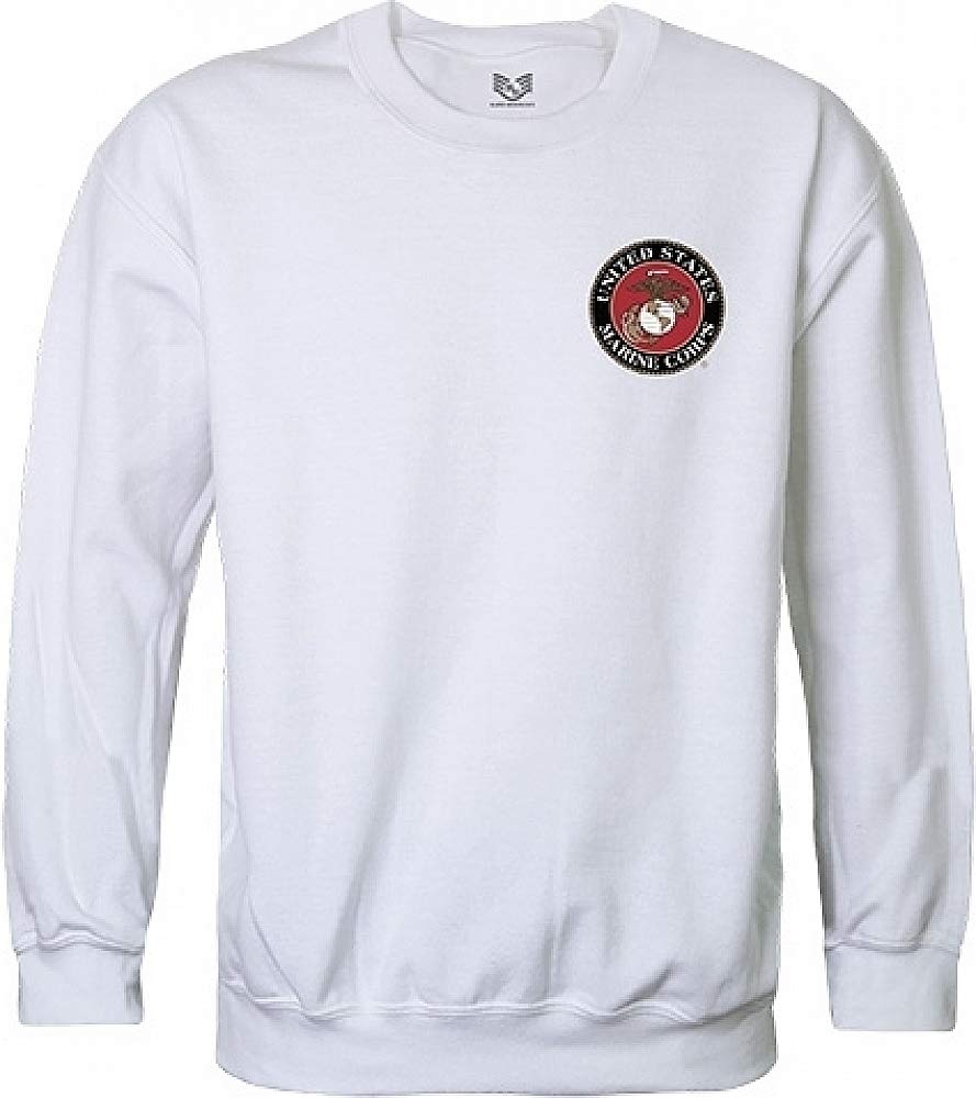 Graphic Crewneck, USMC Emblem, White, S
