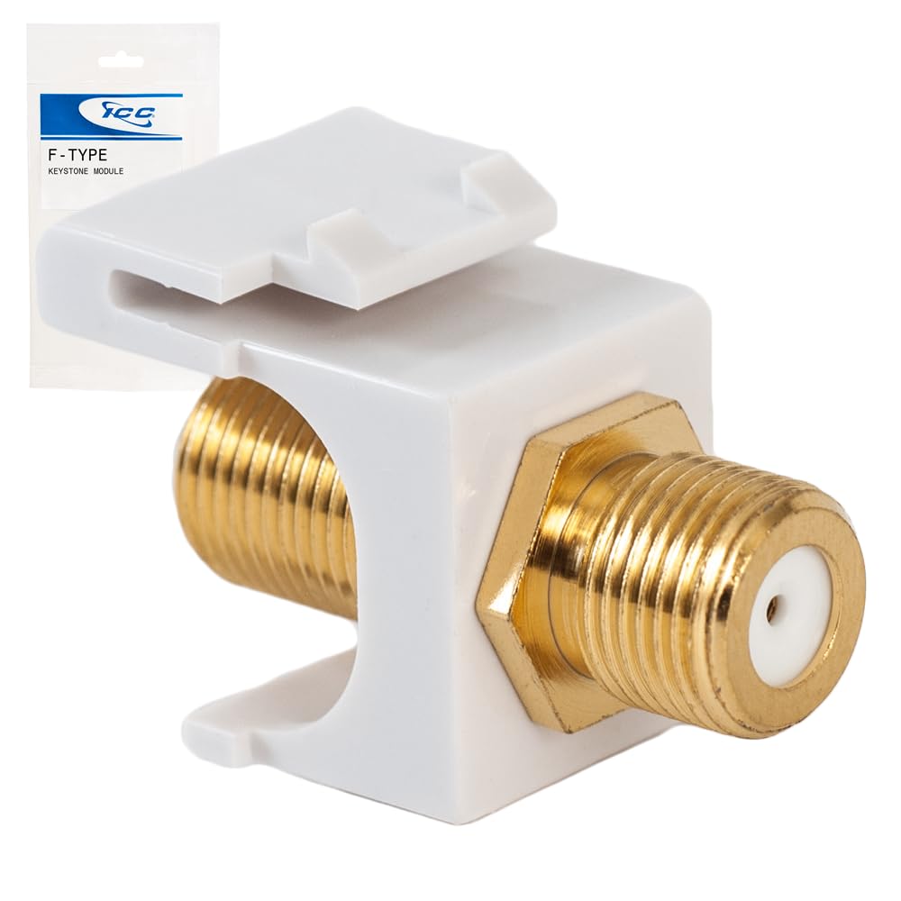 MODULE, F-TYPE, GOLD PLATED, WHITE