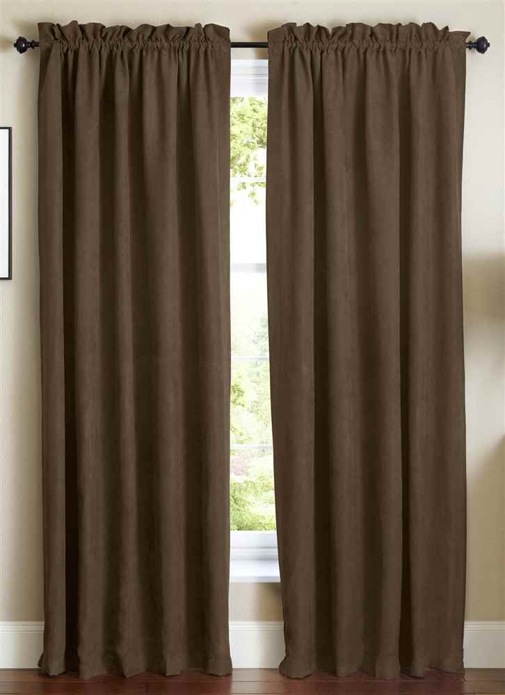 Blazing Needles 108-inch by 52-inch Microsuede Blackout Curtain Panels (Set of 2) - Chocolate