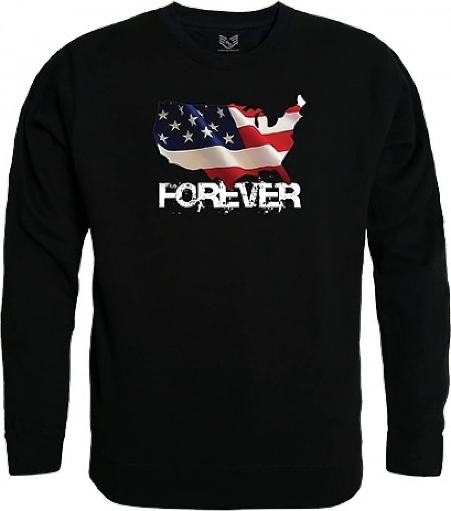 Graphic Crewneck,Forever USA Map, Black, S