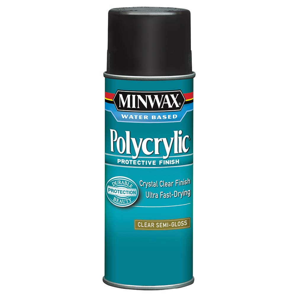 Minwax 34444000 Polycrylic Protective Finish Spray For Wood, Clear Semi-Gloss, 11.5 Oz. Aerosol Can