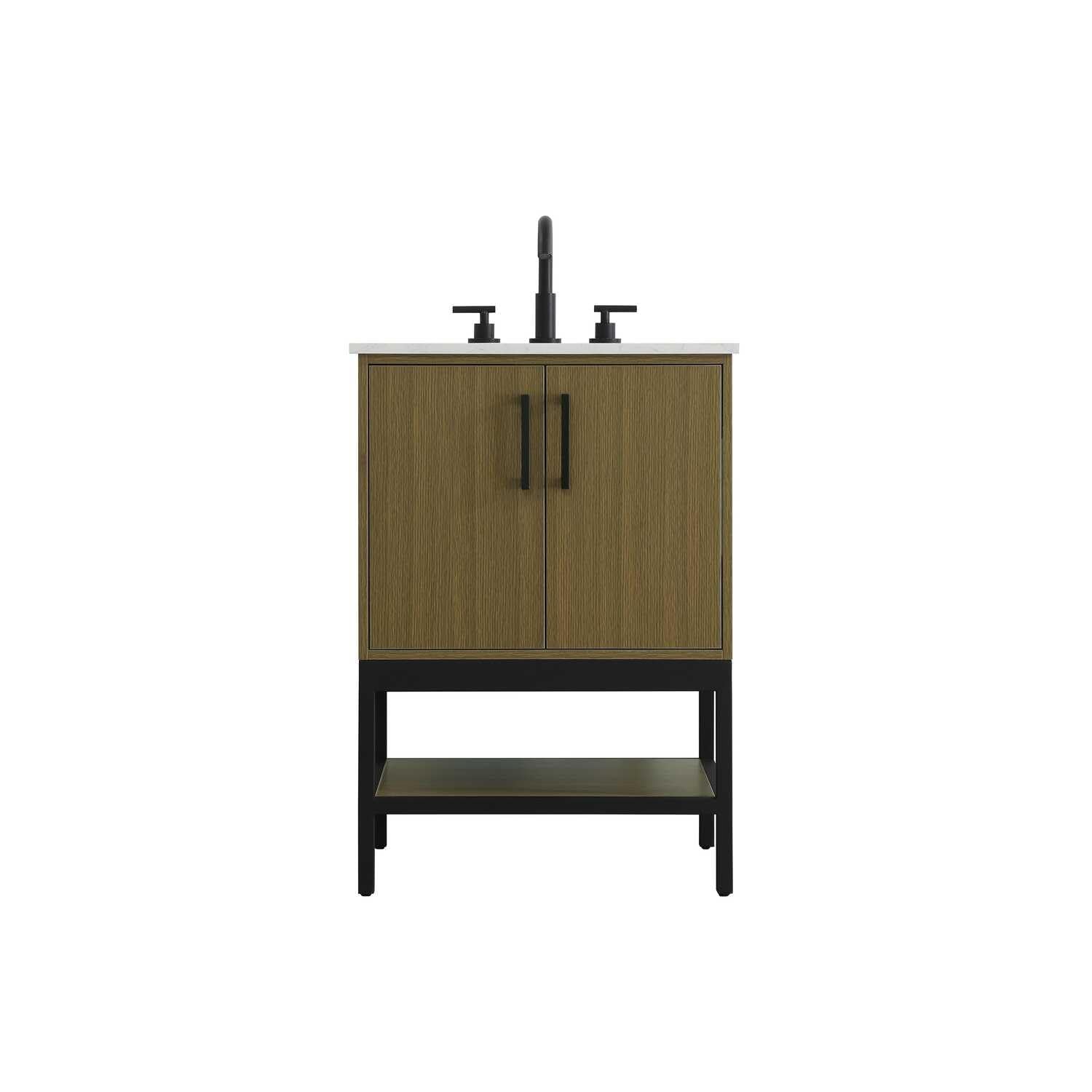 24 inch Single Bathroom Vanity in Chestnut Brown