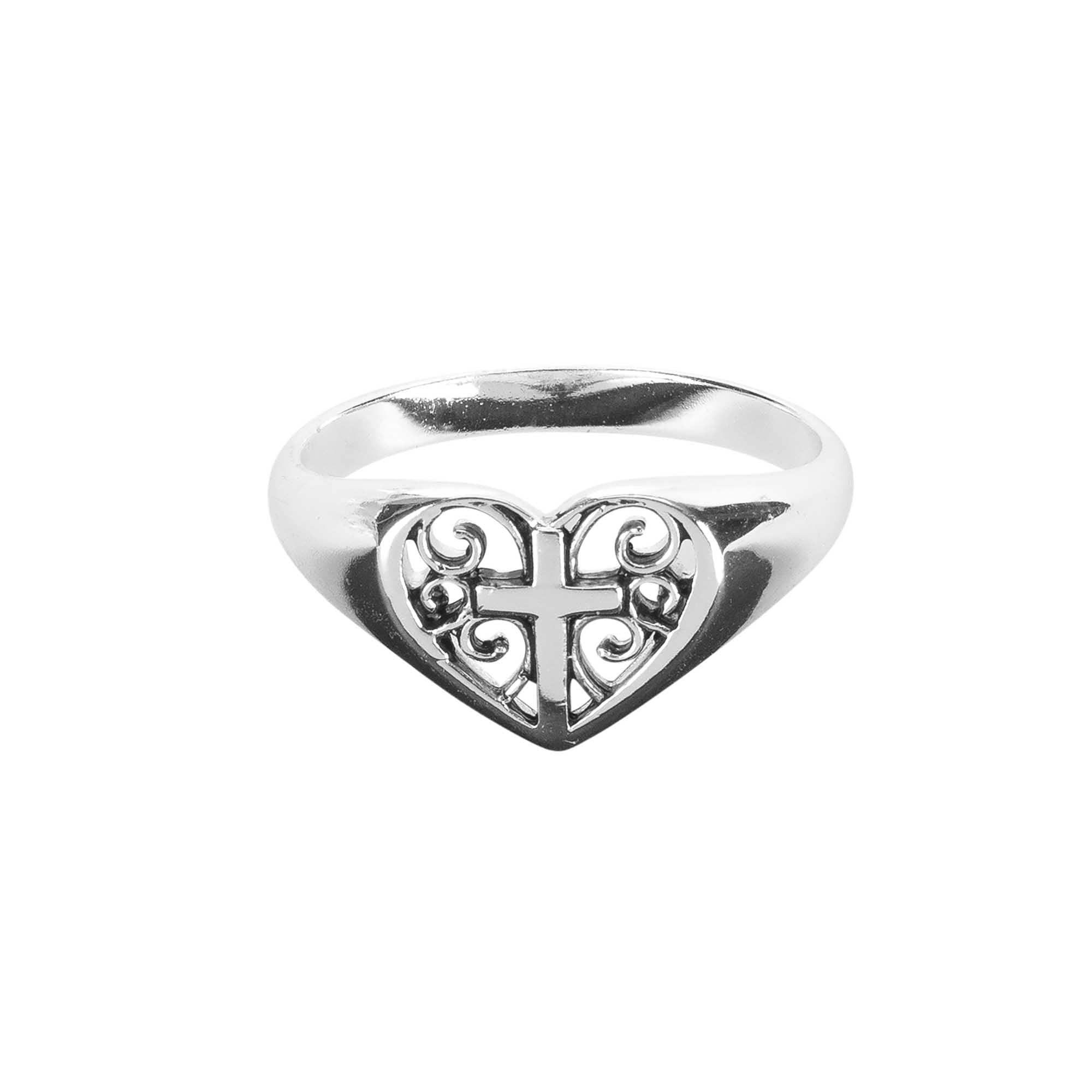 Ring Filigree Heart Cross