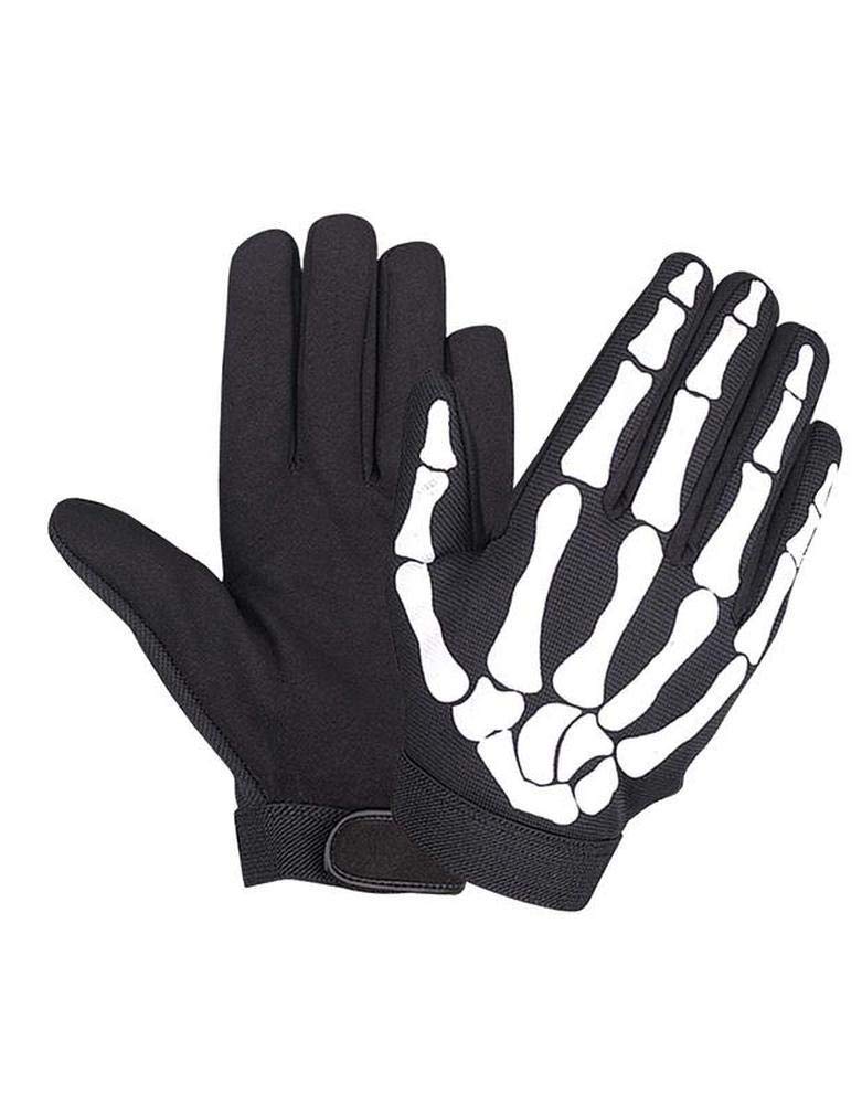 Mens Mechainc Gloves with Skeleton Design,Black,Size - 3XL