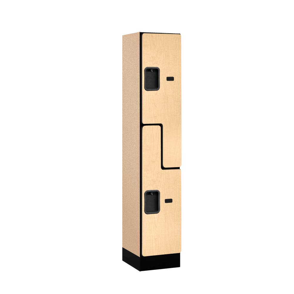 12 Wide Double Tier S Style Designer Wood Locker - 1 Wide - 5 Feet High - 15 Inches Deep - Maple