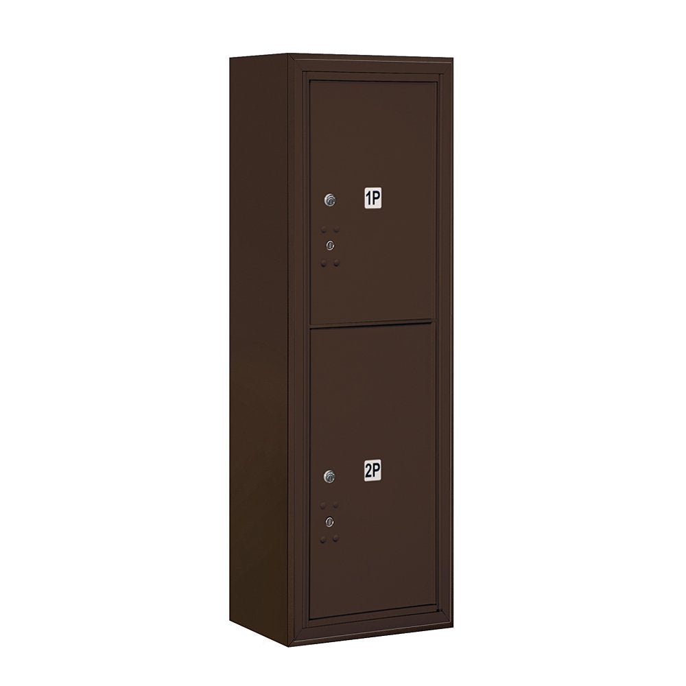 11 Door High Surface Mounted 4C Horizontal Parcel Locker with 2 Parcel Lockers in Bronze with Private Access