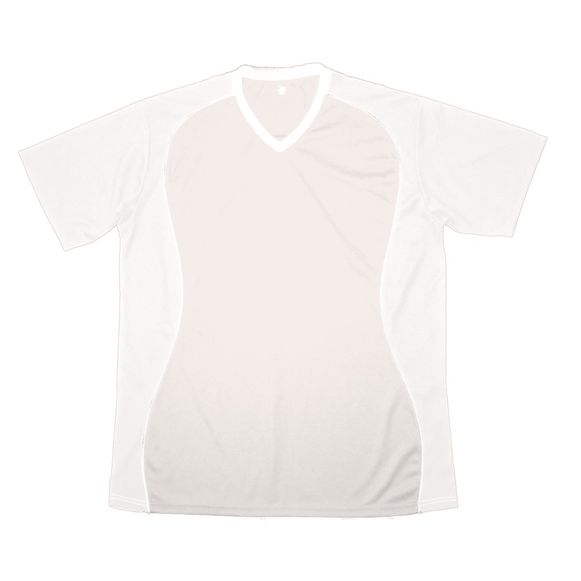 V-NECK JERSEY WHITE W/GRANITE SIDE PANEL-YOUTH-S
