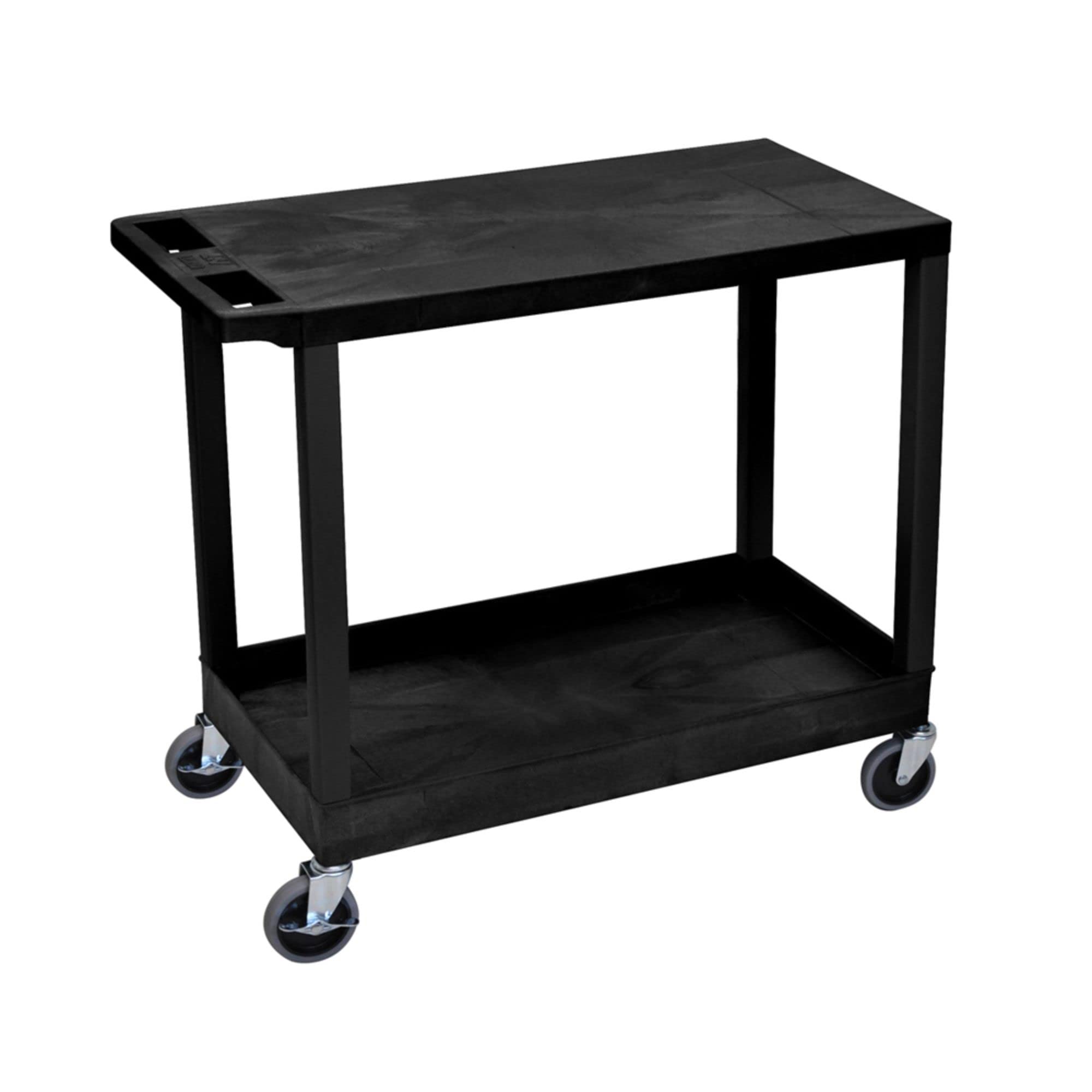 Luxor Ec21-B Cart With 1 Tub Shelf With 1 Flat Shelf, 18 X 32, Black