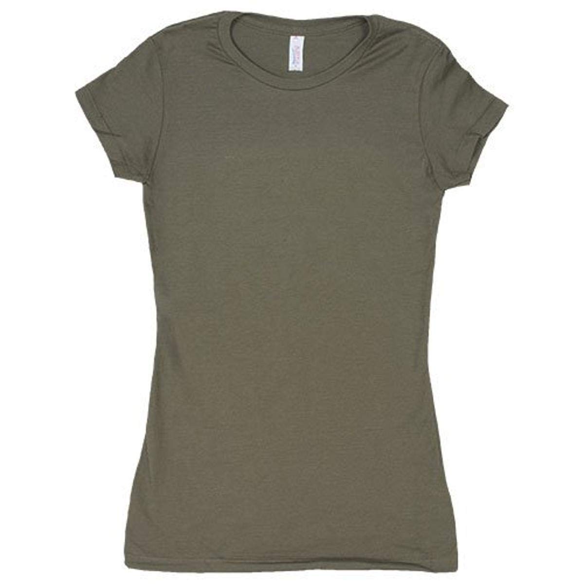 Womens Cotton Tee With Pride & Honor - Olive Drab Large