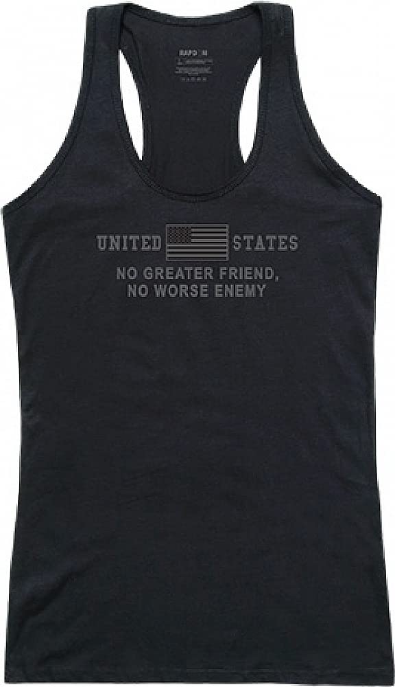 Womens Graphic Tank, No Greater, Black, L
