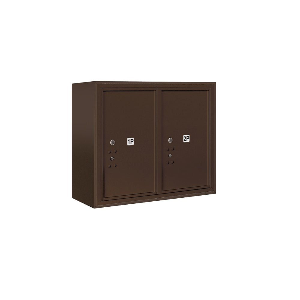 6 Door High Surface Mounted 4C Horizontal Parcel Locker with 2 Parcel Lockers in Bronze with Private Access