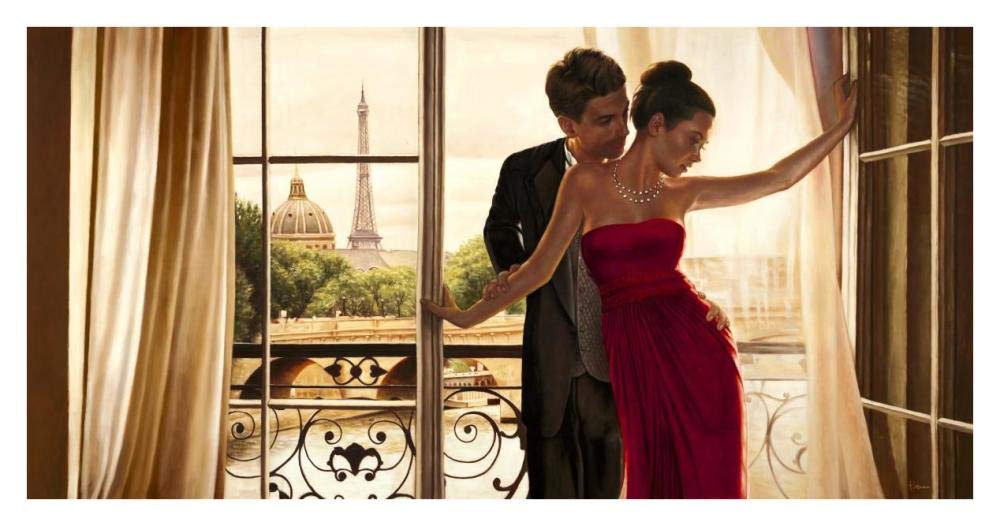 Lovers in Paris-Paper Art-38x20”