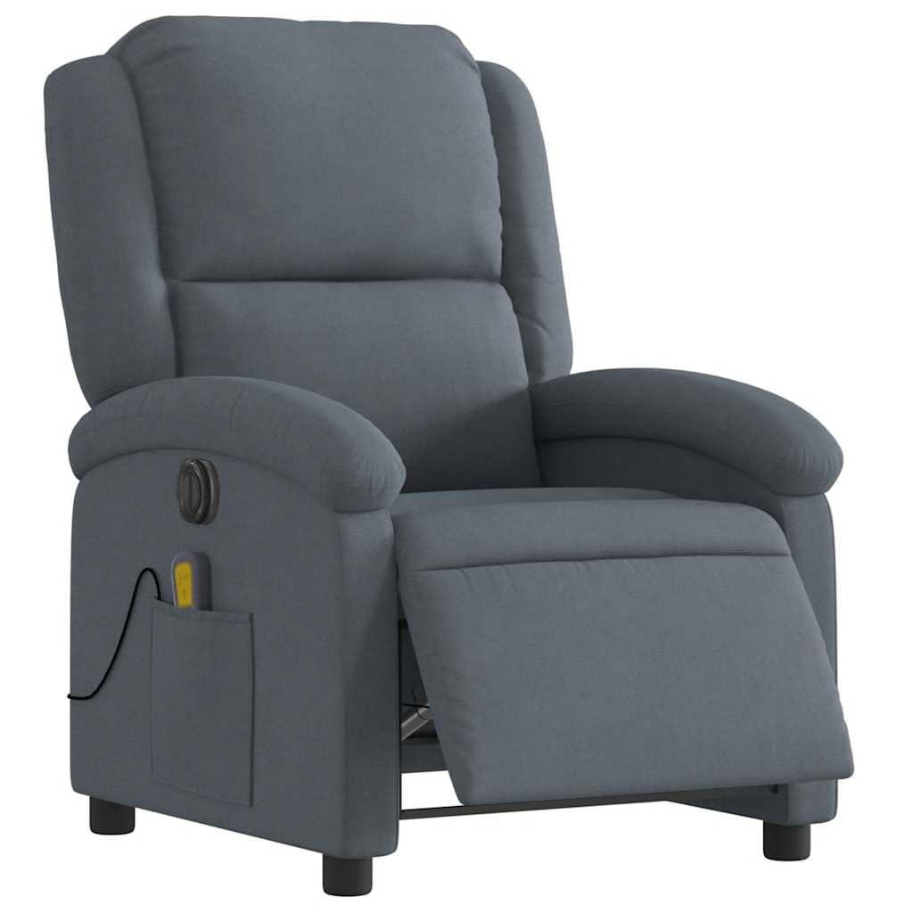 vidaXL Electric Massage Recliner Chair Dark Gray Velvet