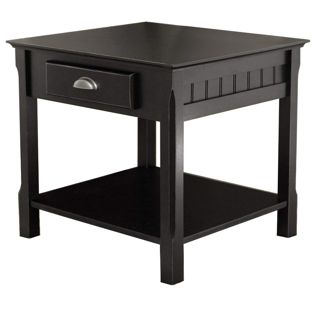Casafoyer Amazon Rustic Style End Table with Storage Drawer and Open Shelf
