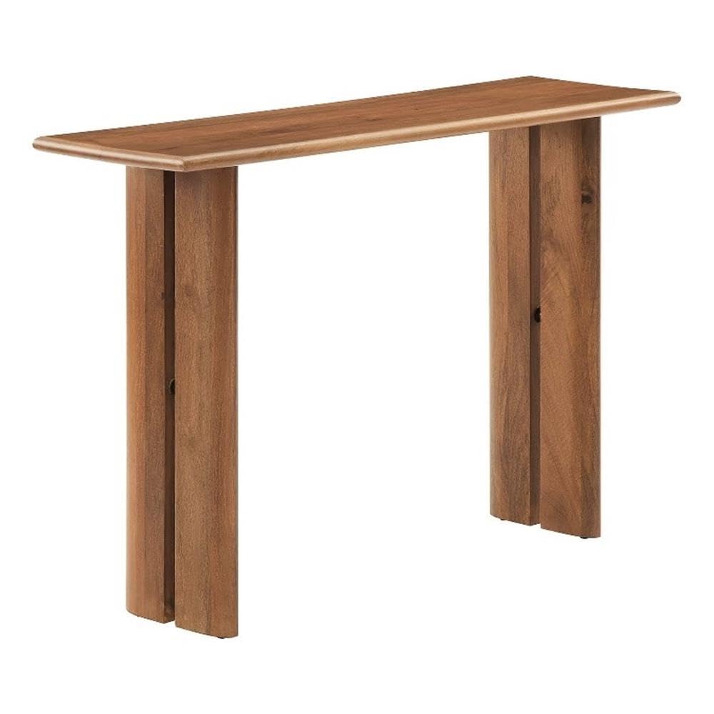 Modway Amistad 46' Solid Wood Modern Farmhouse Console Table In Walnut