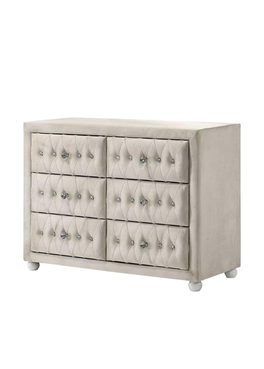 ACME Reggie Dresser, Beige Fabric