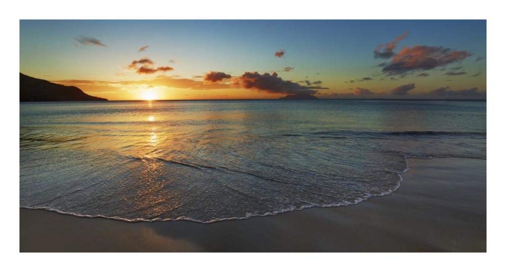 Baie Beau Vallon, Seychelles-Paper Art-26x14”