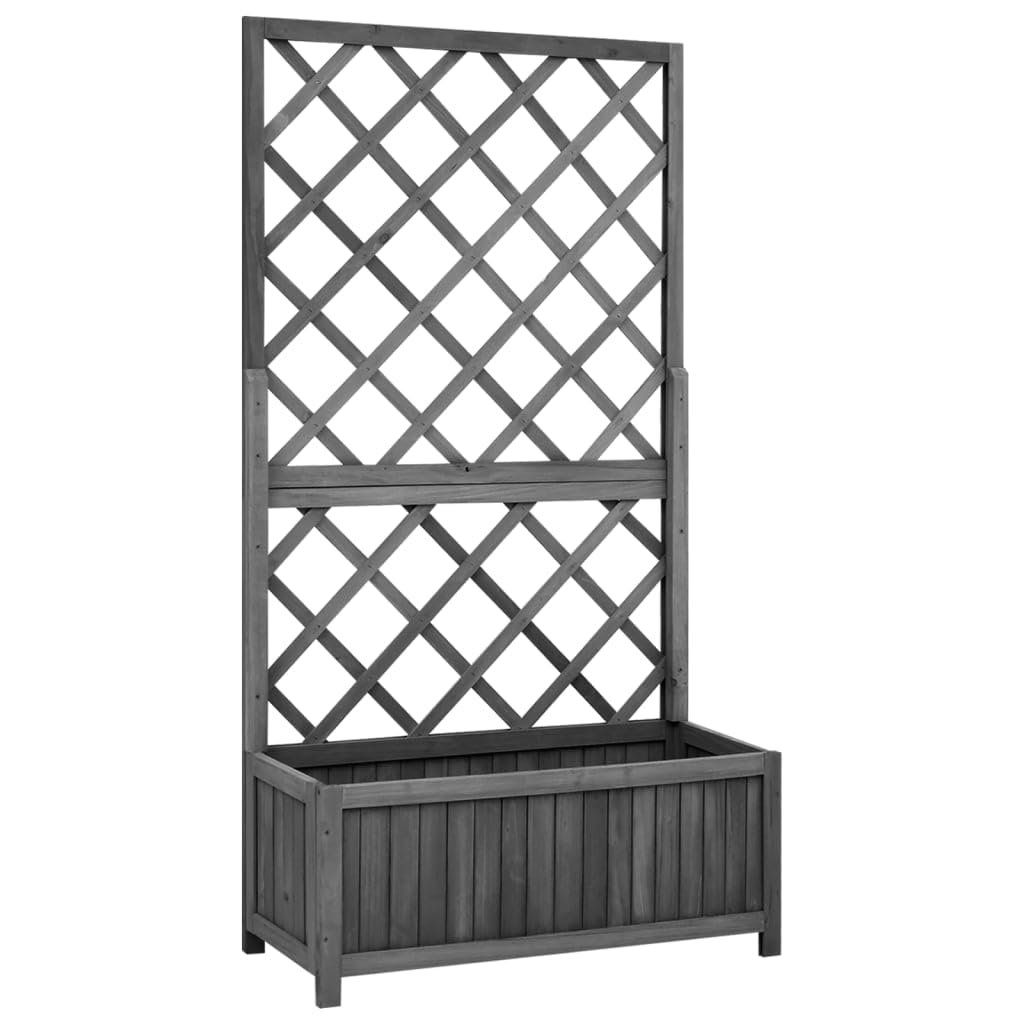 vidaXL Garden Trellis Planter Black 27.6x11.8"x53.1" Solid Firwood"