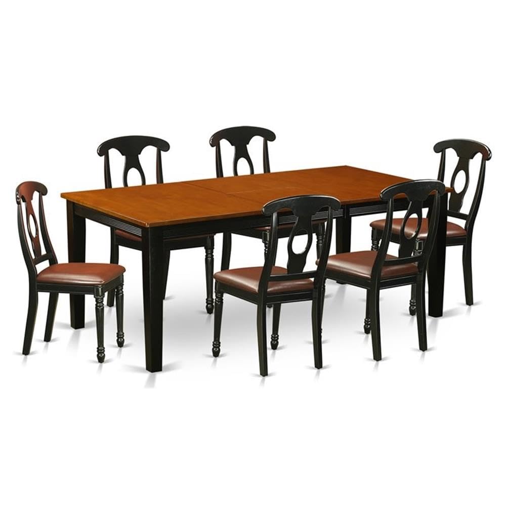 7  PC  Dining  set-Dining  Table  with  6  Wooden  Dining  Chairs