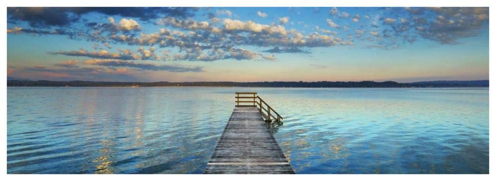 Boat ramp and filigree clouds, Bavaria, Germany-Paper Art-74x26”