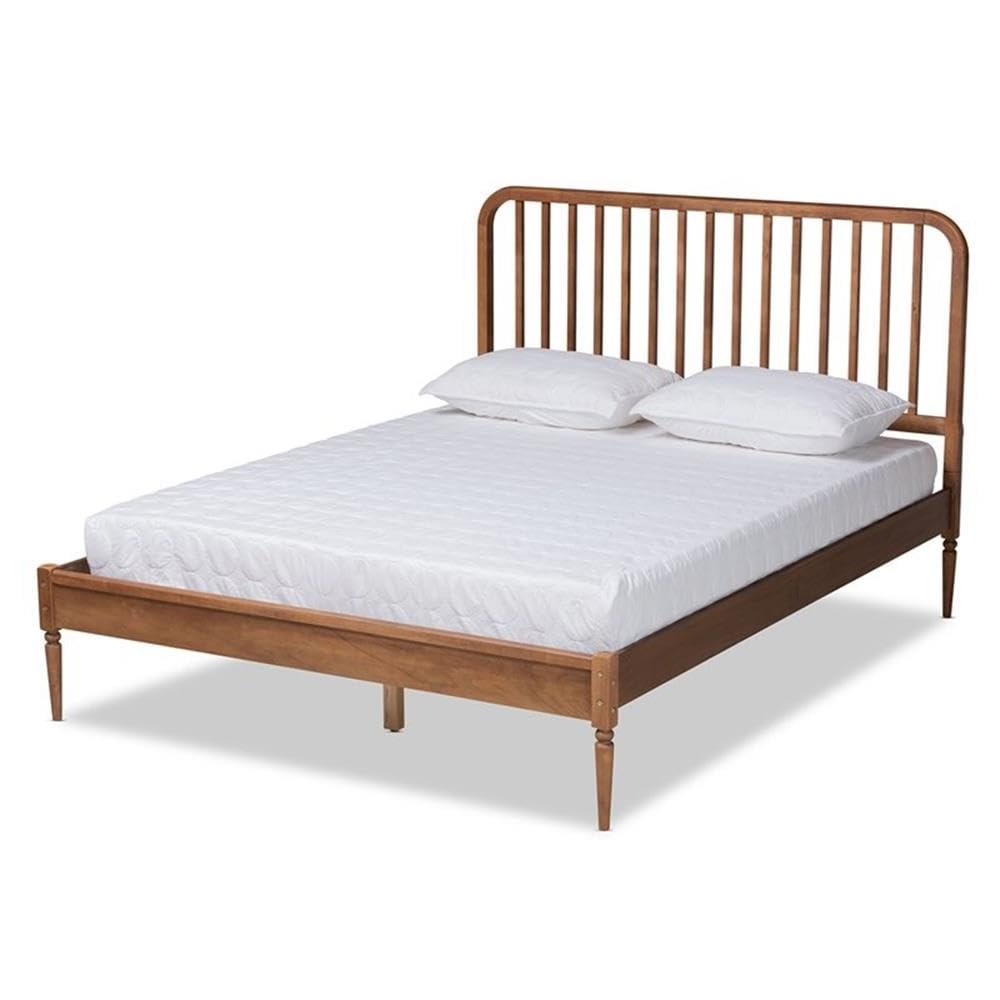 Baxton Studio Neilan Modern And Contemporary Walnut Brown Finished Wood Queen Size Platform Bed