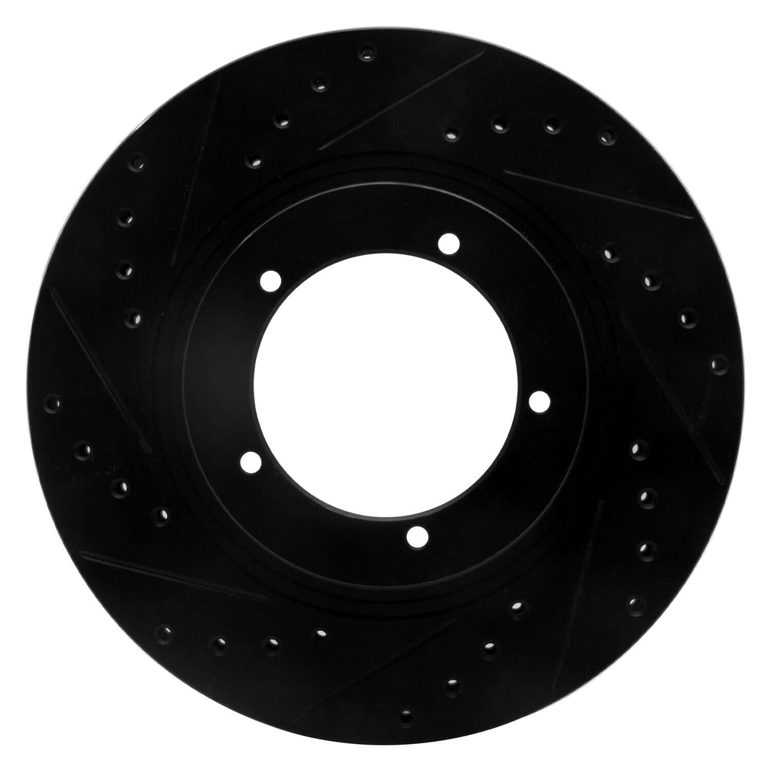 R1 Concepts Brake Rotor Drilled and Slotted Black ECB-02018L