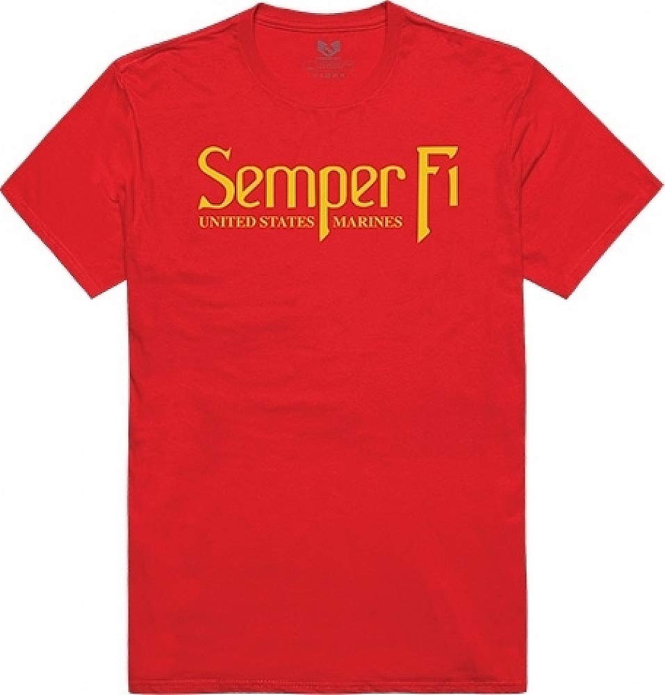Relaxed Graphic Tees, Semper Fi, Red, M