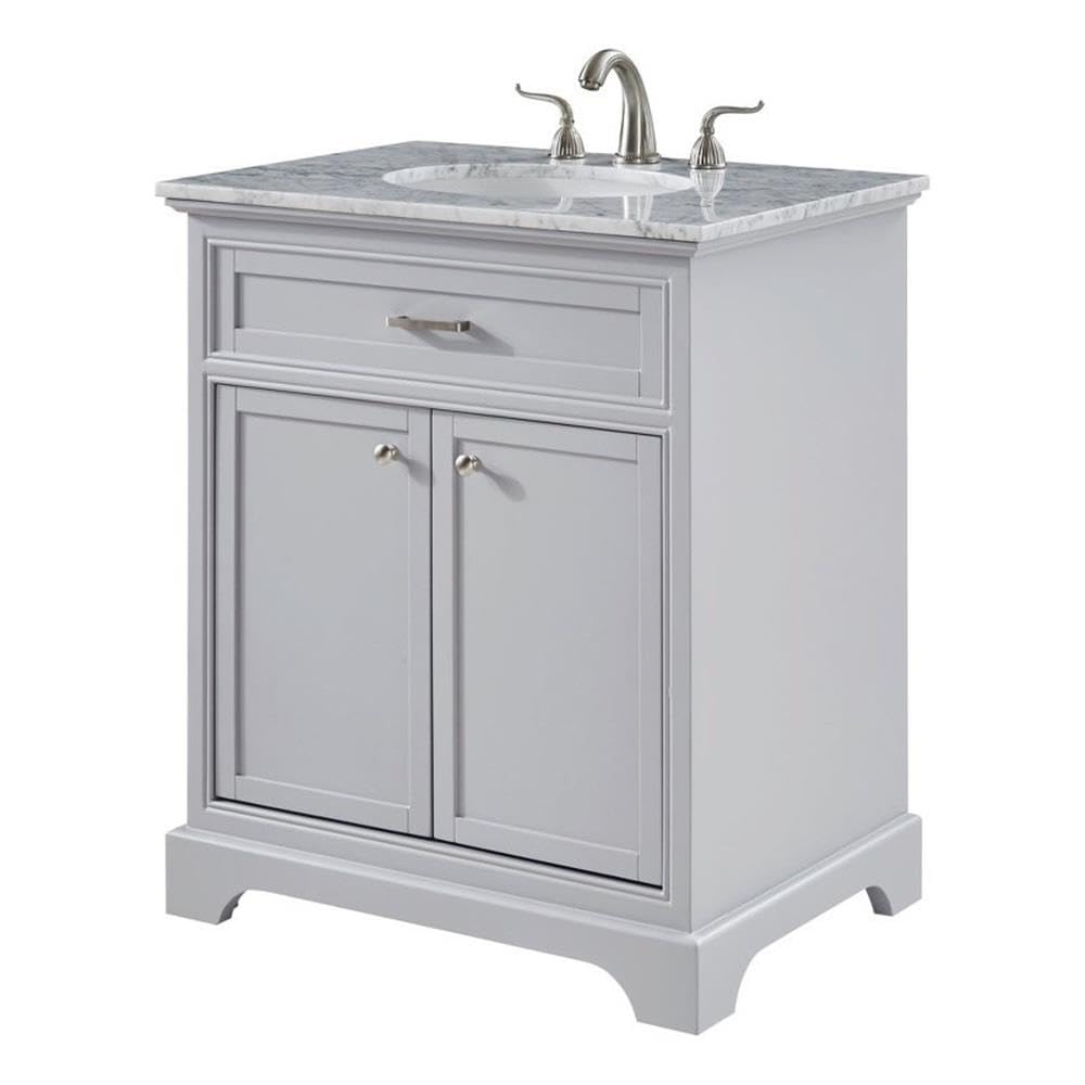 Elegant Kitchen And Bath 30 Inch Single Bathroom Vanity Cabinet Set - Light Grey