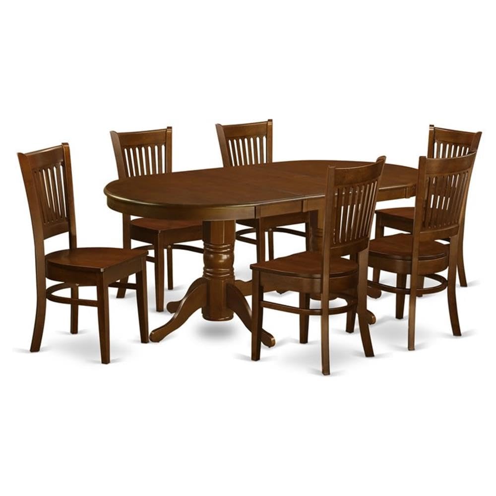 7  Pc  Dining  room  set  Table  with  Leaf  and  6  Kitchen  Dining  Chairs