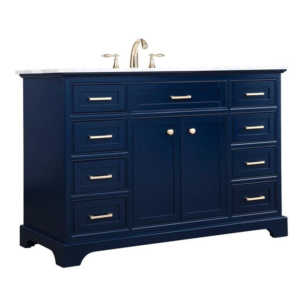 Elegant Decor Americana 48 Solid Wood And Metal Single Bathroom Vanity In Blue