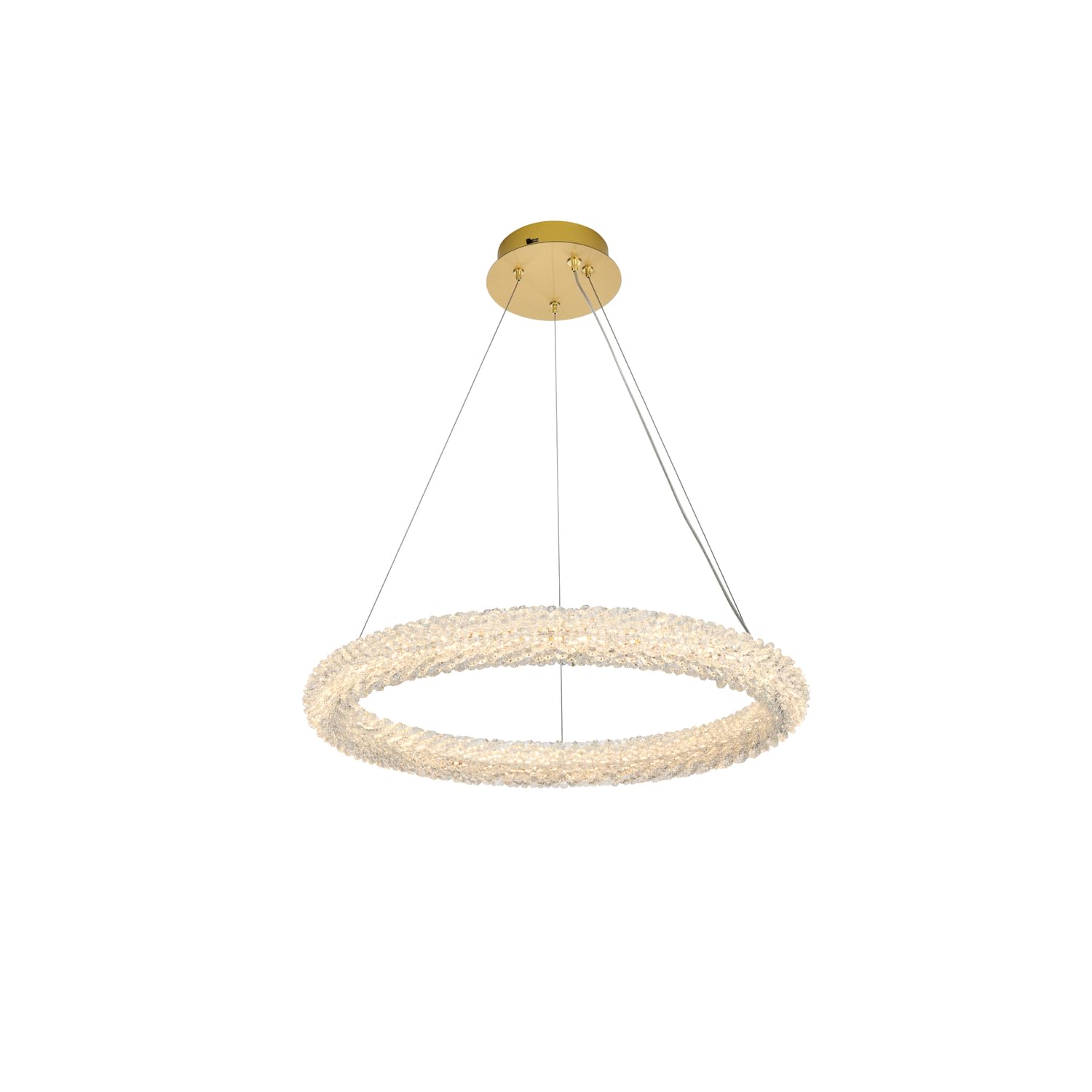 Elegant Lighting Bowen 24 Inch Adjustable Led Chandelier In Satin Gold