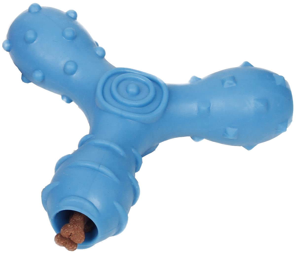 Pet Life  Tri-Chew Treat Dispensing and Chewing Interactive TPR Dog Toy - One Size / Blue