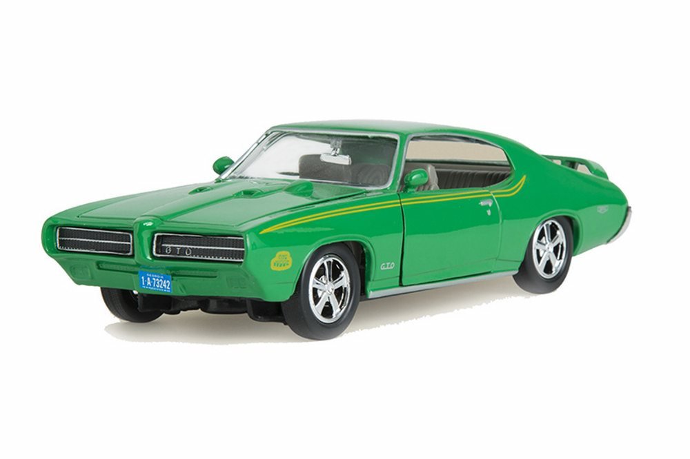 1969 Pontiac GTO Judge Green with Stripes 1/24 Diecast Model Car by Motormax