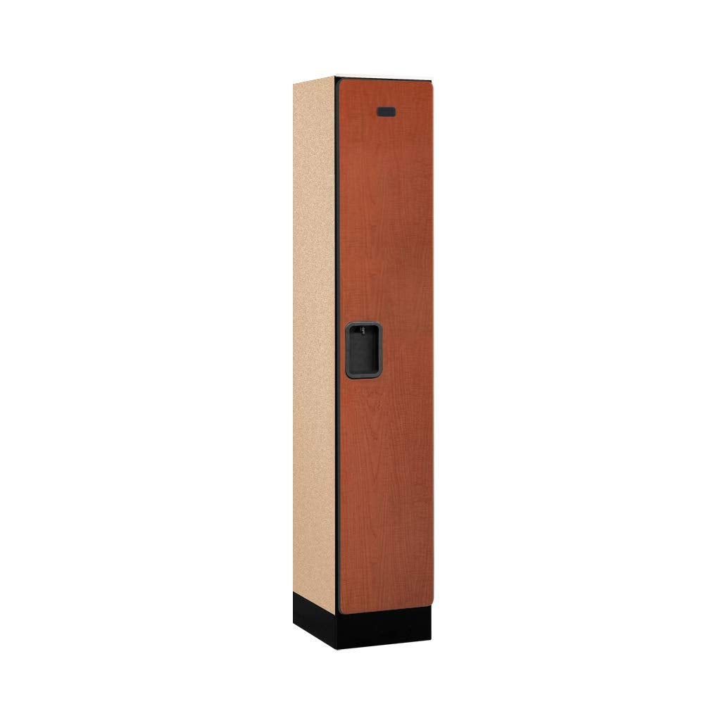 12 Wide Single Tier Designer Wood Locker - 1 Wide - 5 Feet High - 15 Inches Deep - Cherry