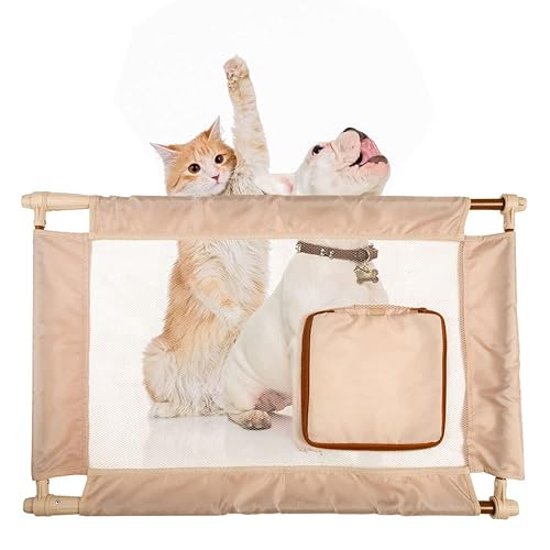 Pet Life Porta-Gate Travel Collapsible And Adjustable Folding Pet Cat Dog Gate - One Size - Khaki