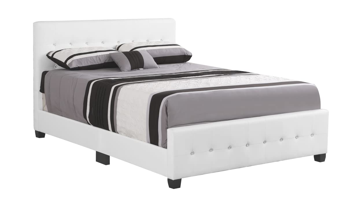 Diamond White Queen Panel Beds