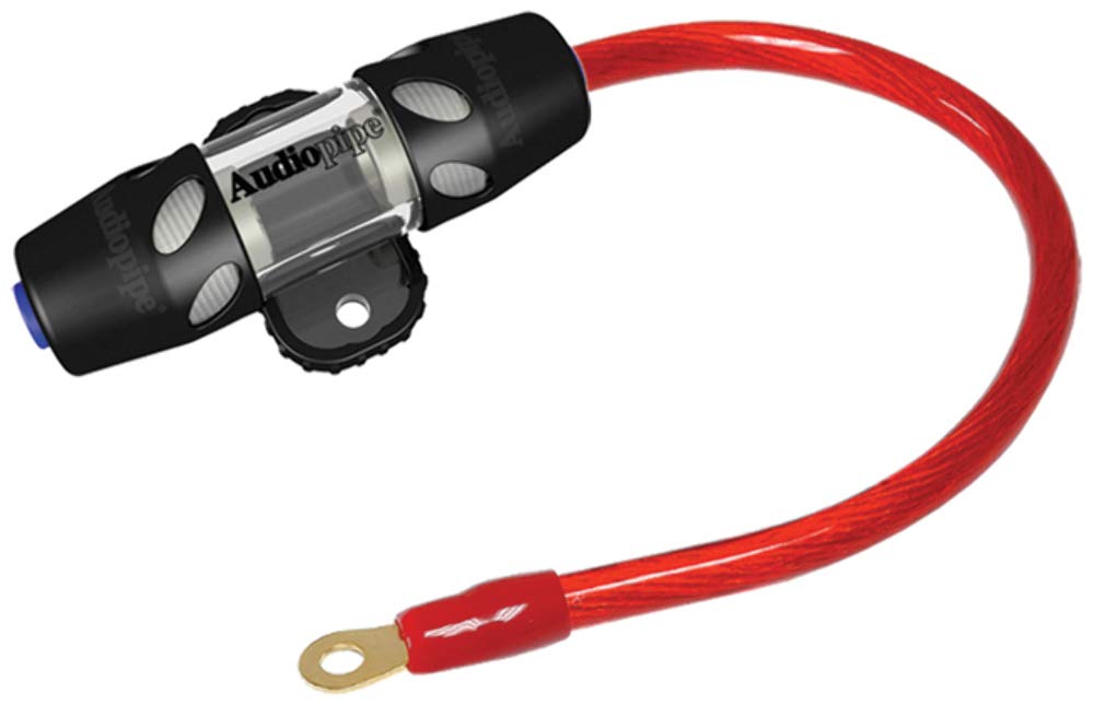 FUSEHOLDER AGU AUDIOPIPE W/60AFUSE + 1 4GA RED POWER WIRE