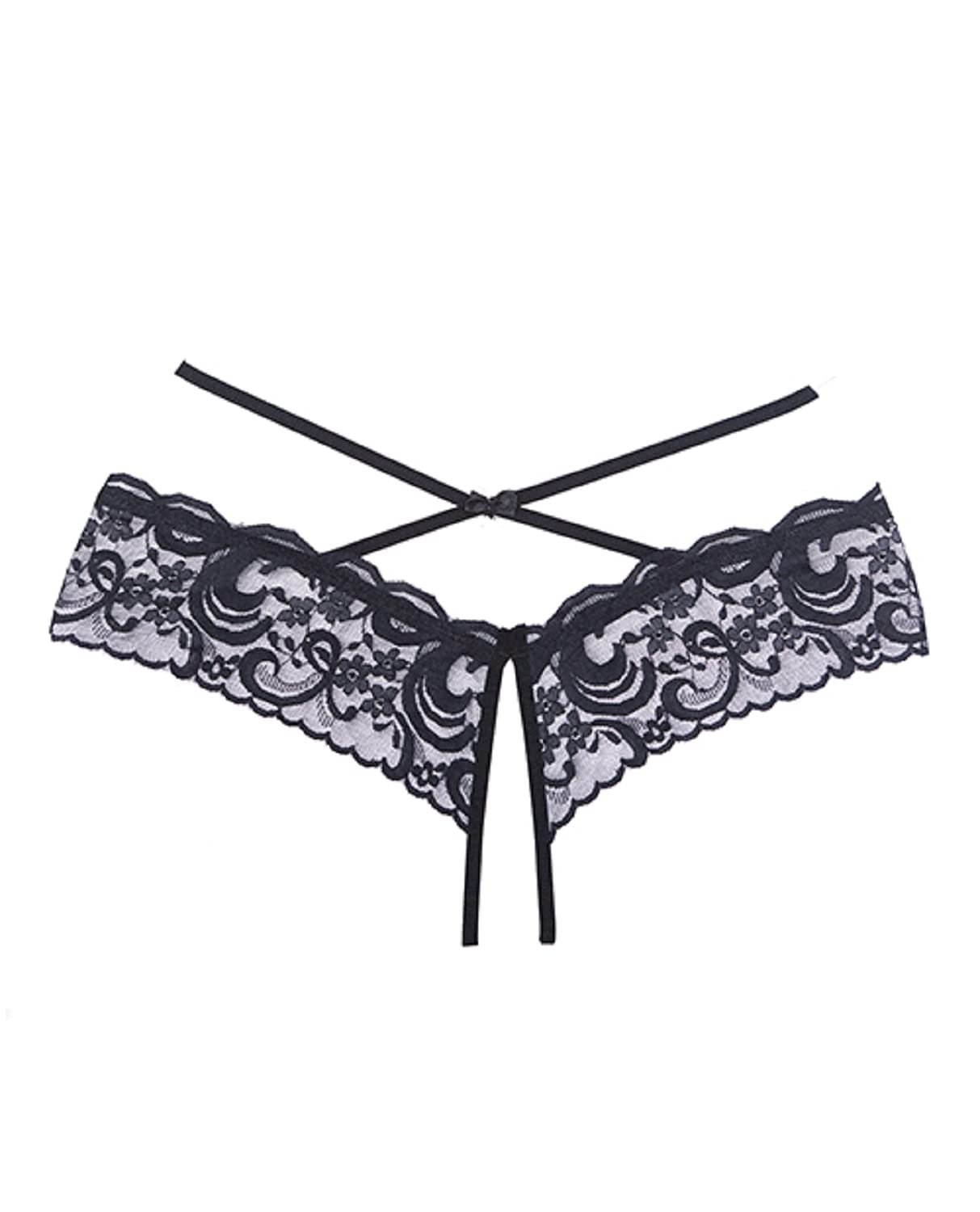 Open Panty. Lace Band. Criss cross waist straps