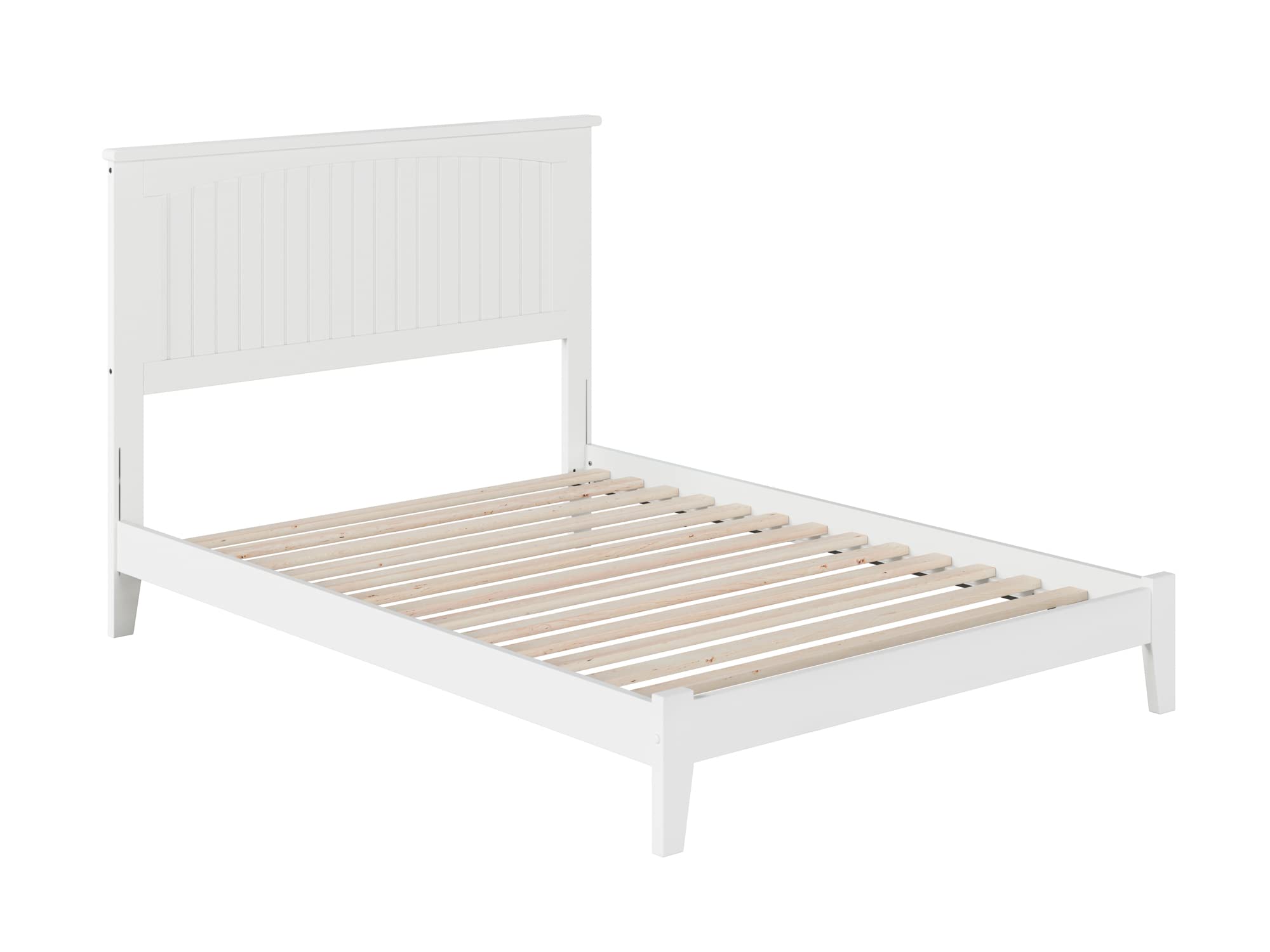 Nantucket Full Low Profile Solid Wood Platform Bed Frame in White