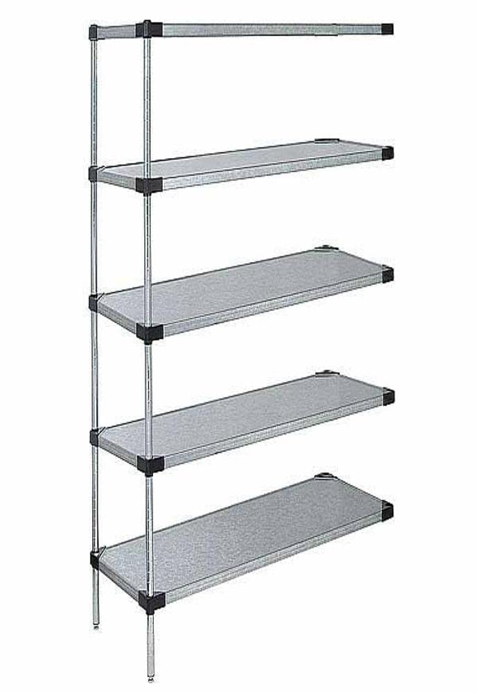 Quantum Storage Systems Galvanized 5 Solid Shelf ADD-ON KIT 63in